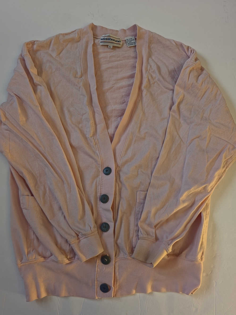 Westbound Light Pink Button-Front Cardigan